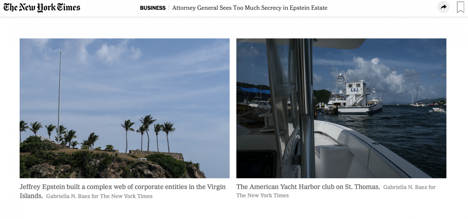 Attorney General of USVI Seeks Transparency on the Epstein Estate for NYT