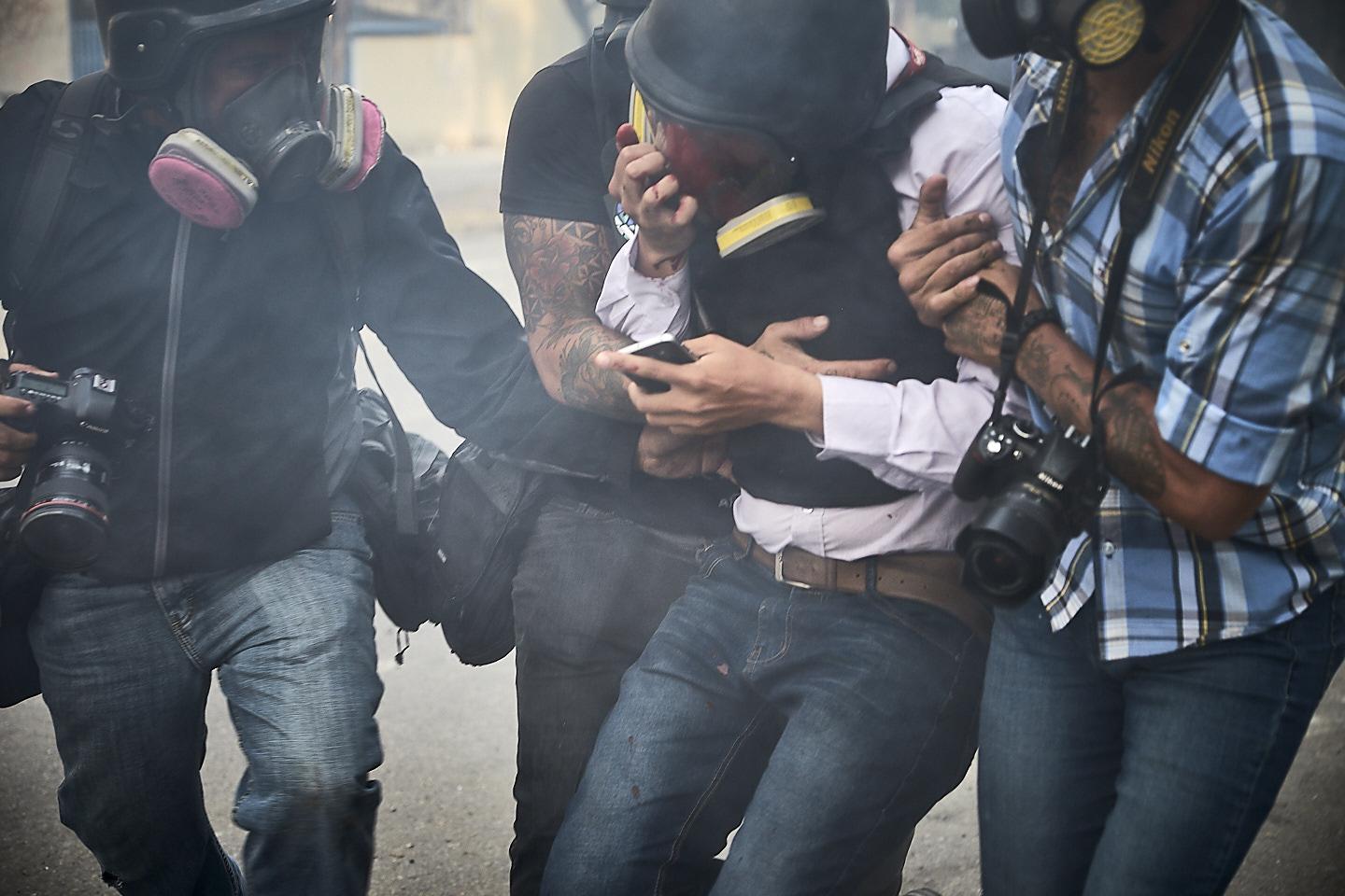 May 1, 2019. Venezuelan government shoots at the press.
