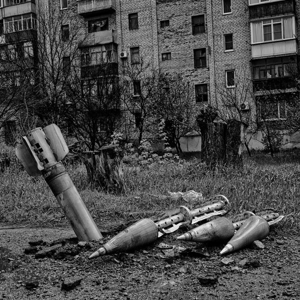 Natura Morta of a War - Eastern Europe - Ukraine, Lyman: Unexploded Russian missiles, many residents have chosen not to...