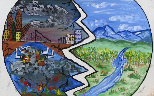 NEPAL, FOREVEREST - Drawing by Susnita Badu, 16 years old, student at Rarahil...