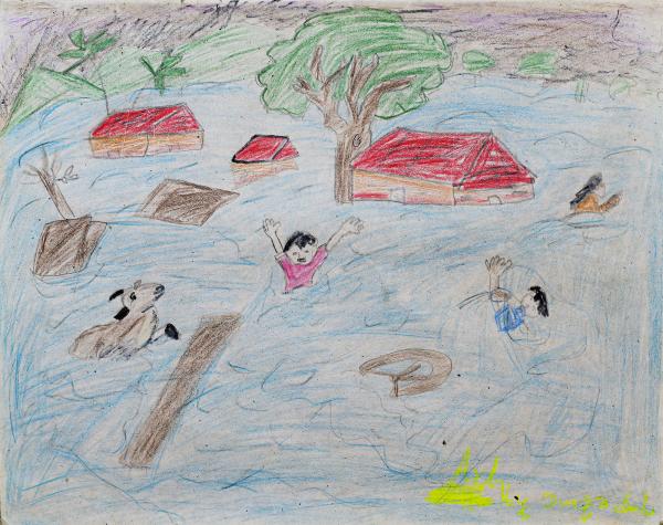 Image from NEPAL, FOREVEREST - Drawing by Harshita and Durga Sah, 12 and 10 years old,...