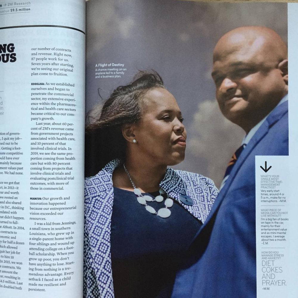 2M Research Founders Eddilisa Martin And Marcus Martin For Inc Magazine