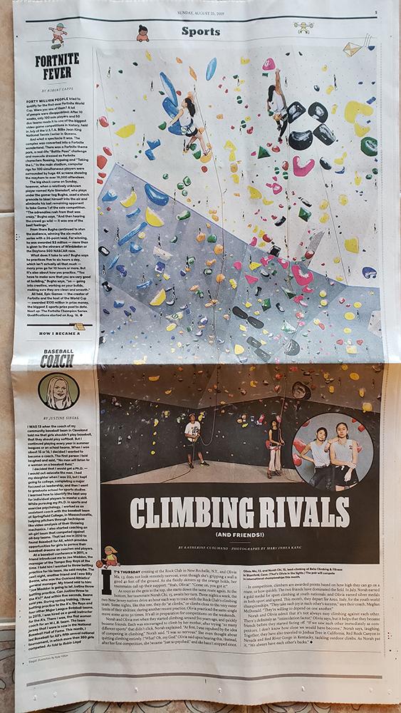 Rock Climbers Olivia and Norah for NYT 