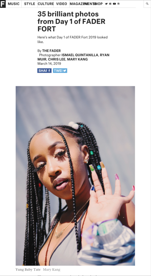 Backstage portraits at the Fader FORT 2019 