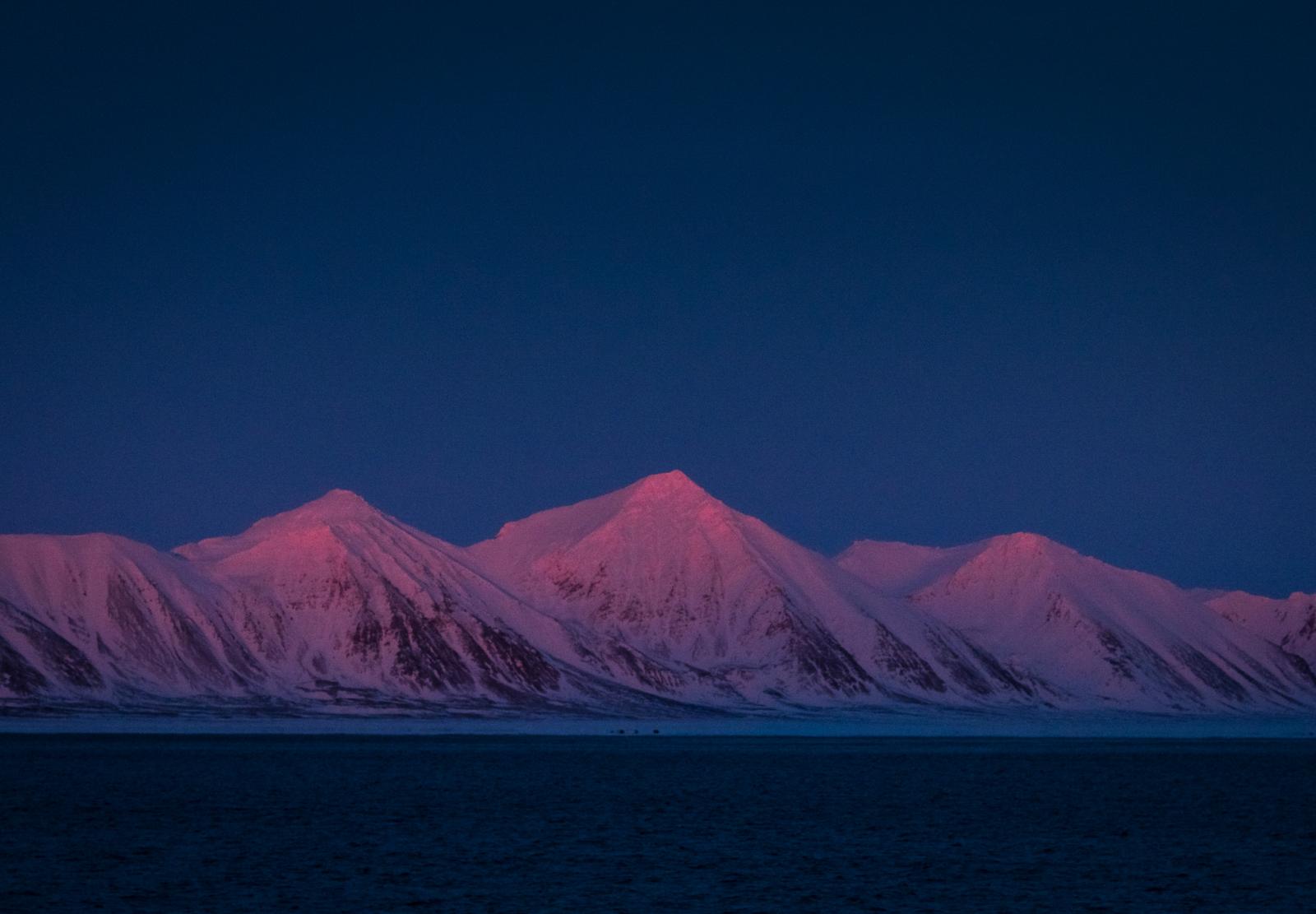 Sunset over Spitsbergen, Svalbard.