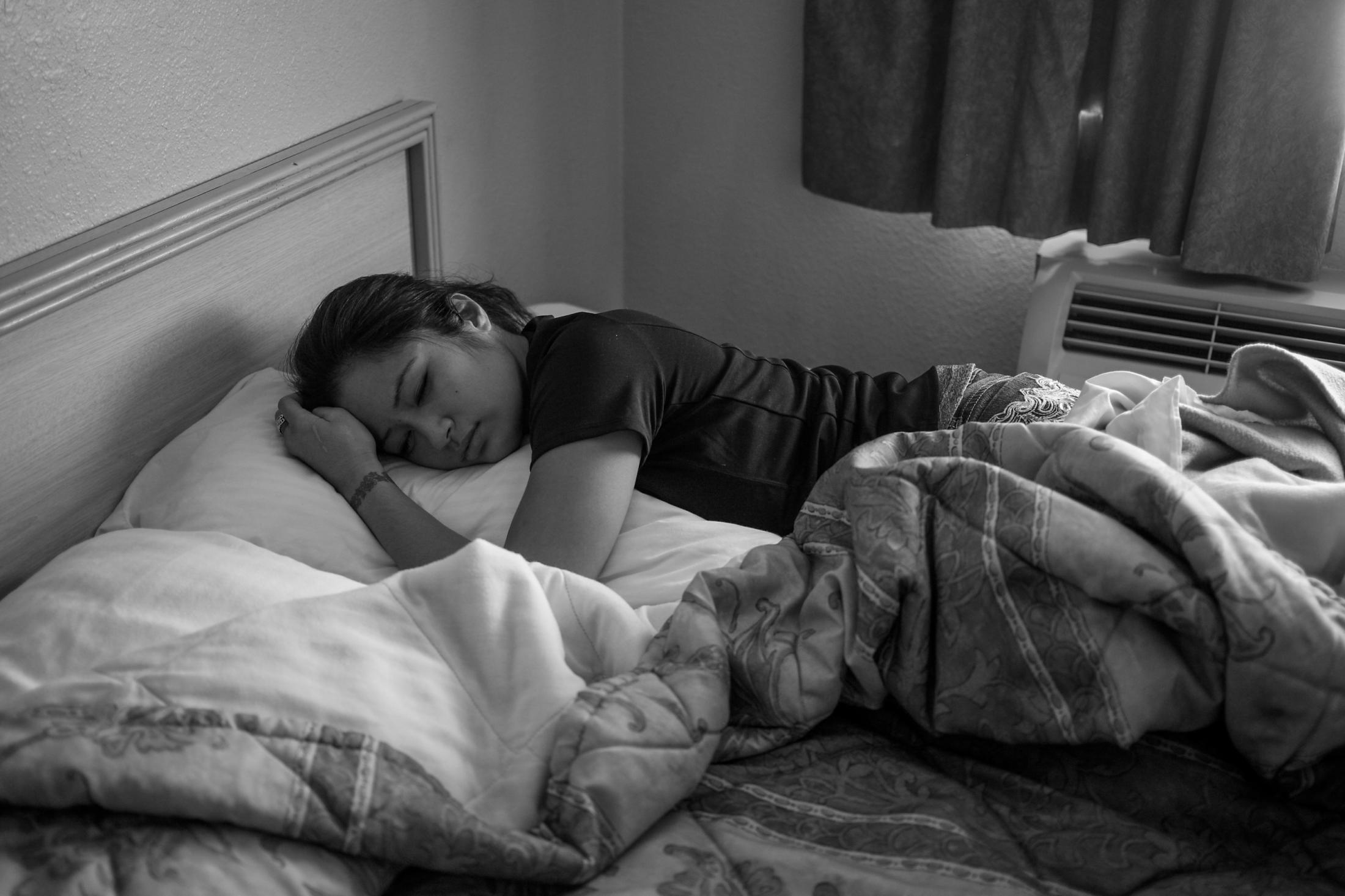 Fight Like a Woman - Casey takes a nap in between weigh-ins at her hotel room...