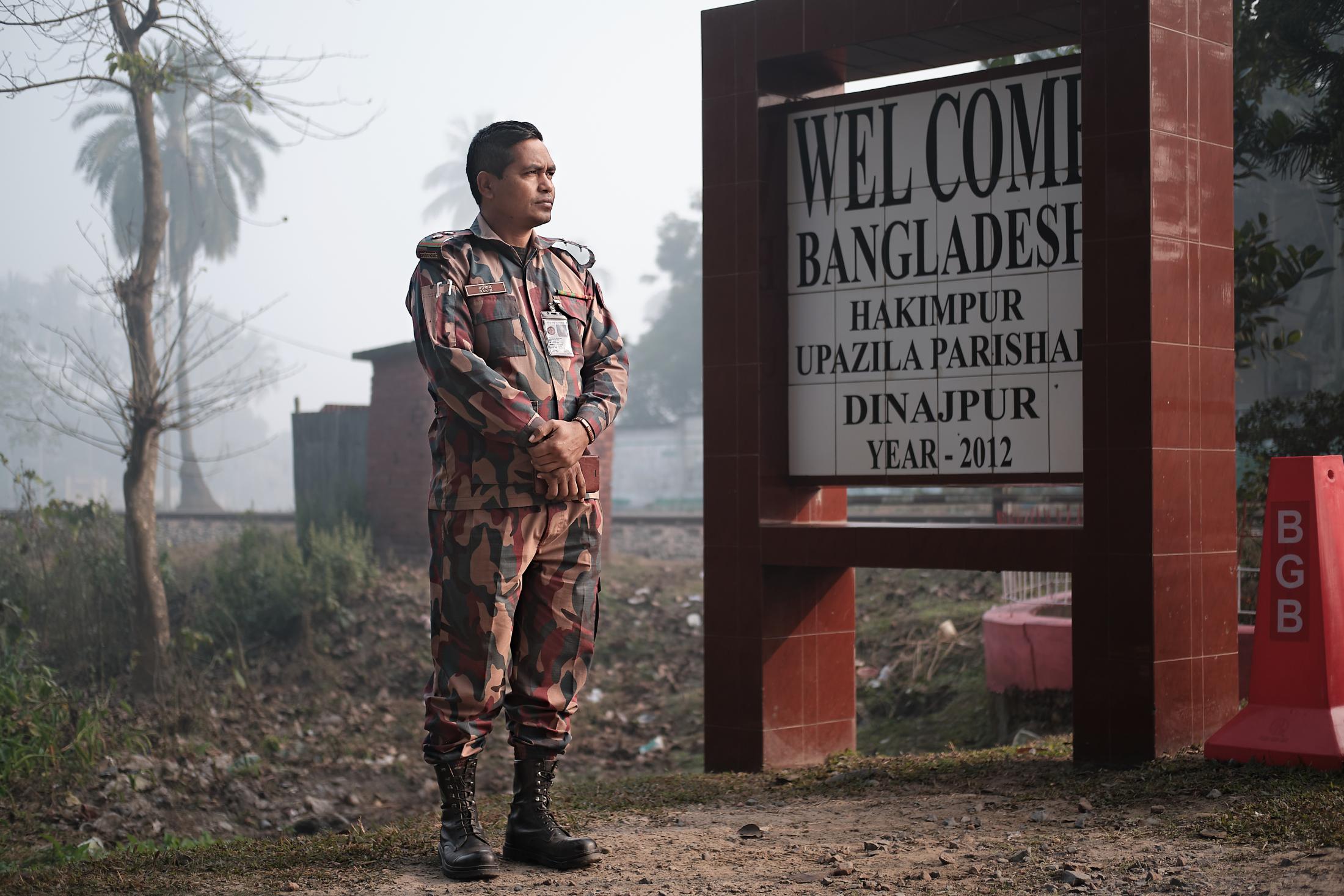 In Search of Intimacy - Officer Rakim at the Bangladesh Border Post. Hili,...
