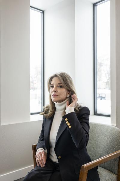 Portraits - Marianne Williamson poses for a portrait after a Town...