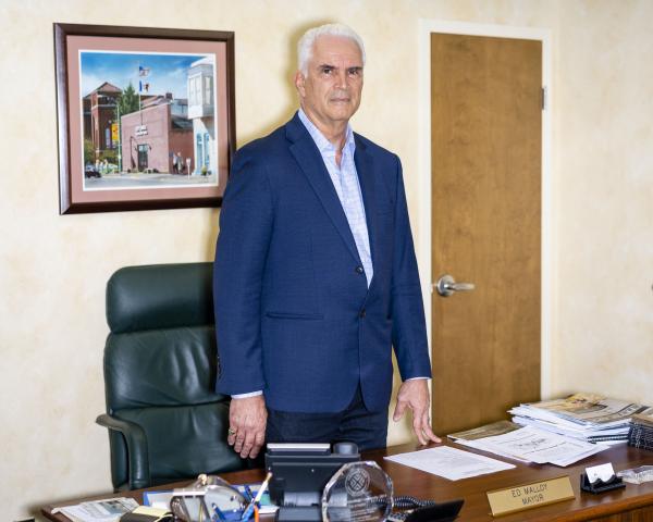 Portraits - Fairfield mayor Ed Malloy poses for a portrait in his...