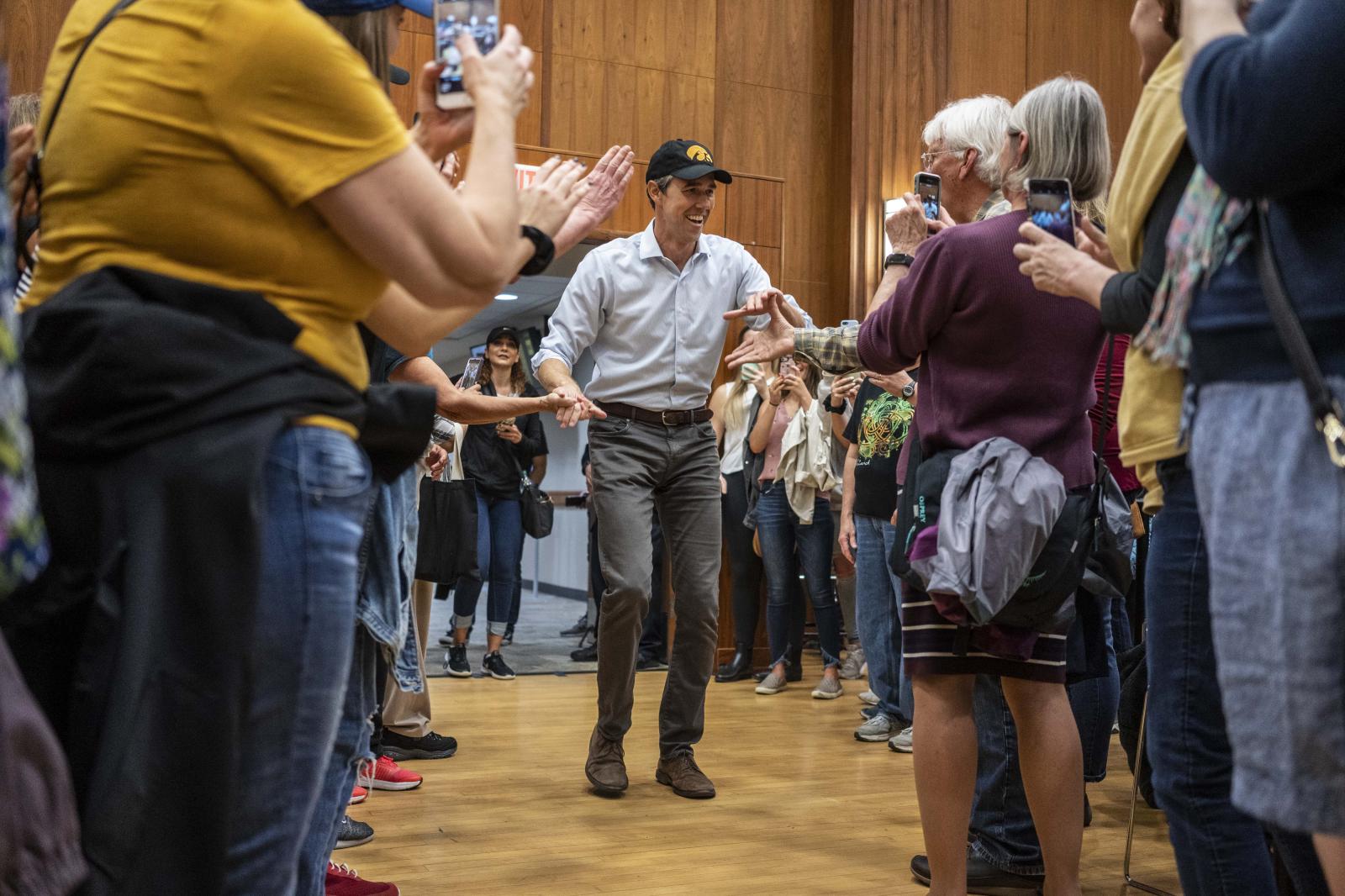 Image from Politics - BETO O'ROURKE arrives at the Iowa Memorial Union for a...