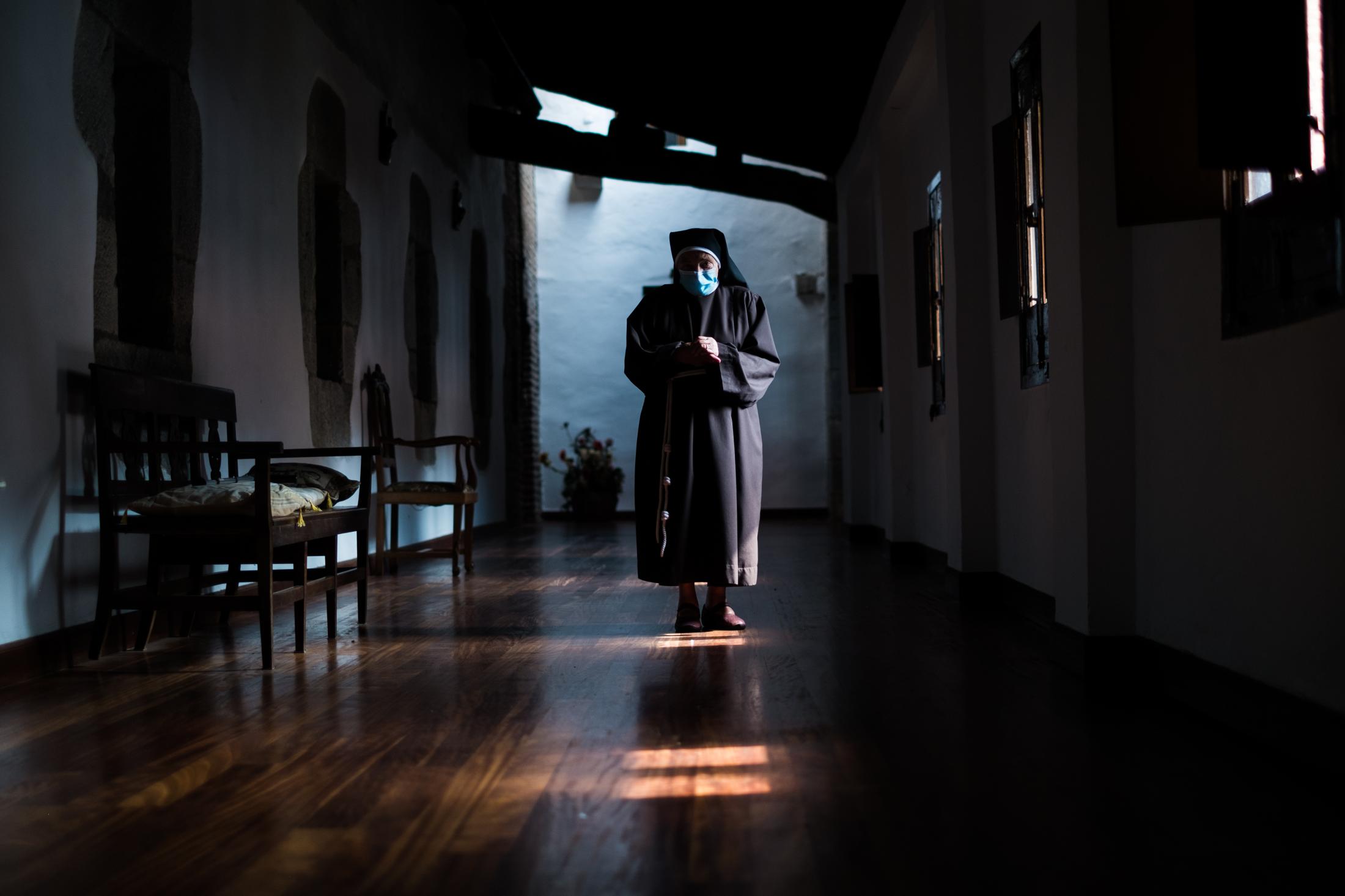 AN OASIS INSIDE THE PANDEMIC -   Sister Genoveva in one of the halls of the building.  
