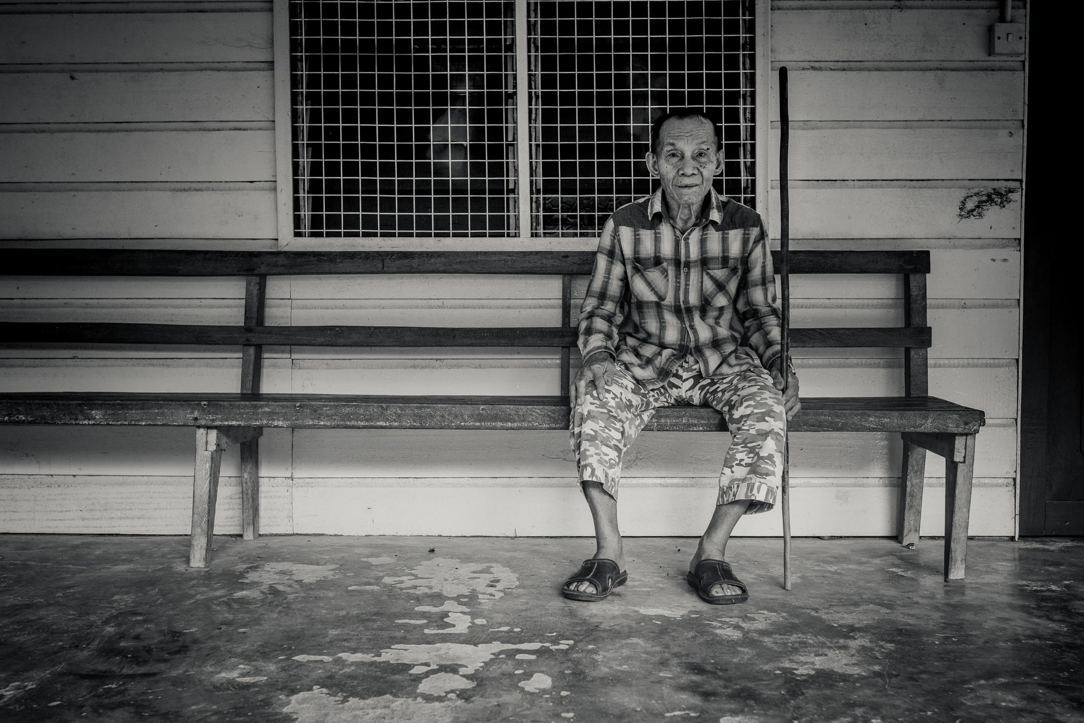 Indigenous Land Rights in Sarawak -  An elderly man in the Long Liam village along the Baram...