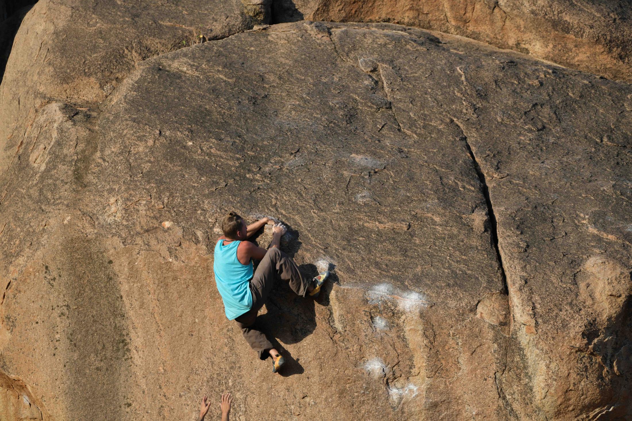 Mathias Kluger from South of Austria was introduced to bouldering during a winter when rock climbing outdoors was difficult. He said &quot;it&rsquo;s fun and more.&quot; This is his second visit to Hampi.