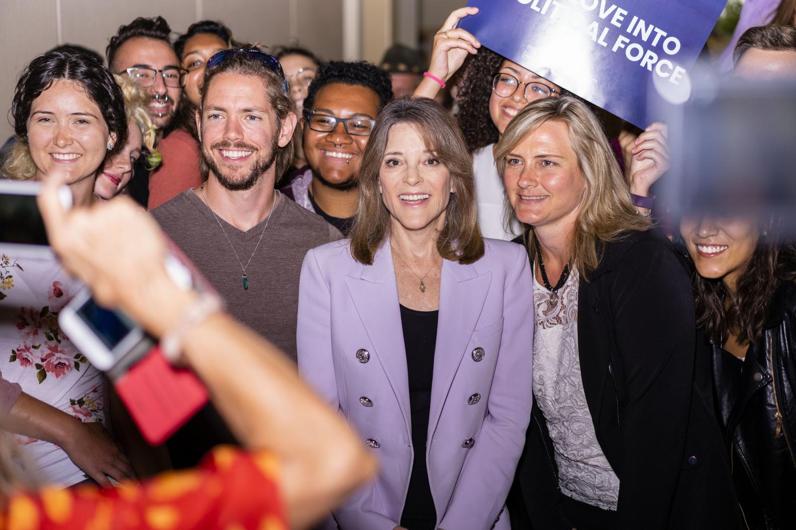 Fairfield - 2020 presidential candidate Marianne Williamson takes a...