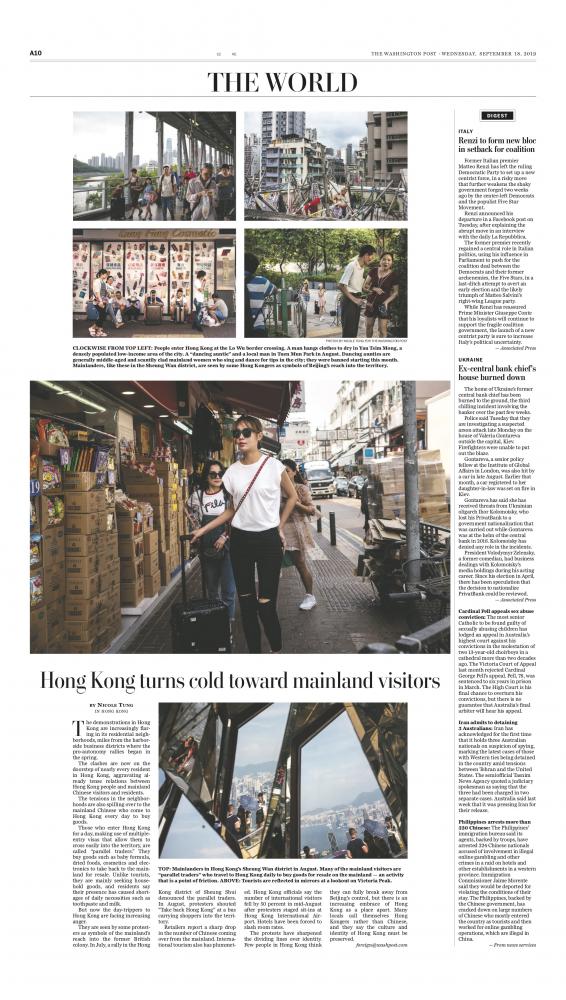 The Washington Post - In Some of Hong Kong's neighborhoods, Chinese nationals are not welcome anymore 