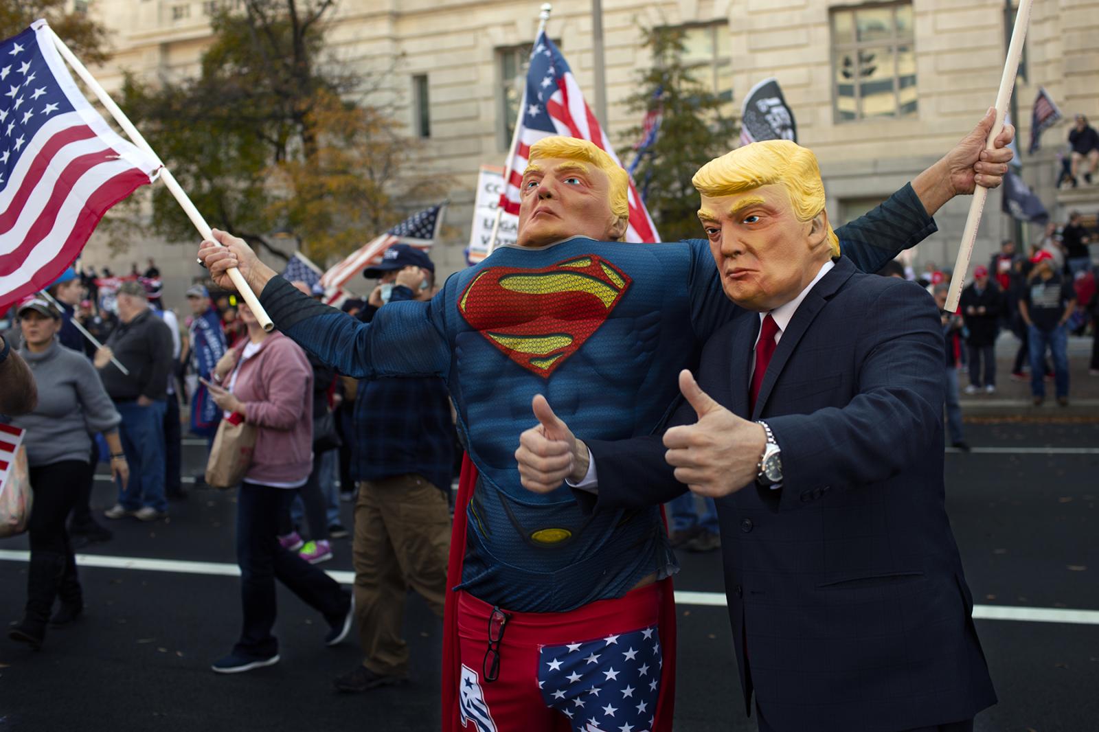 Trump supporters at a MAGA rall...reedom Plaza in Washington D.C.