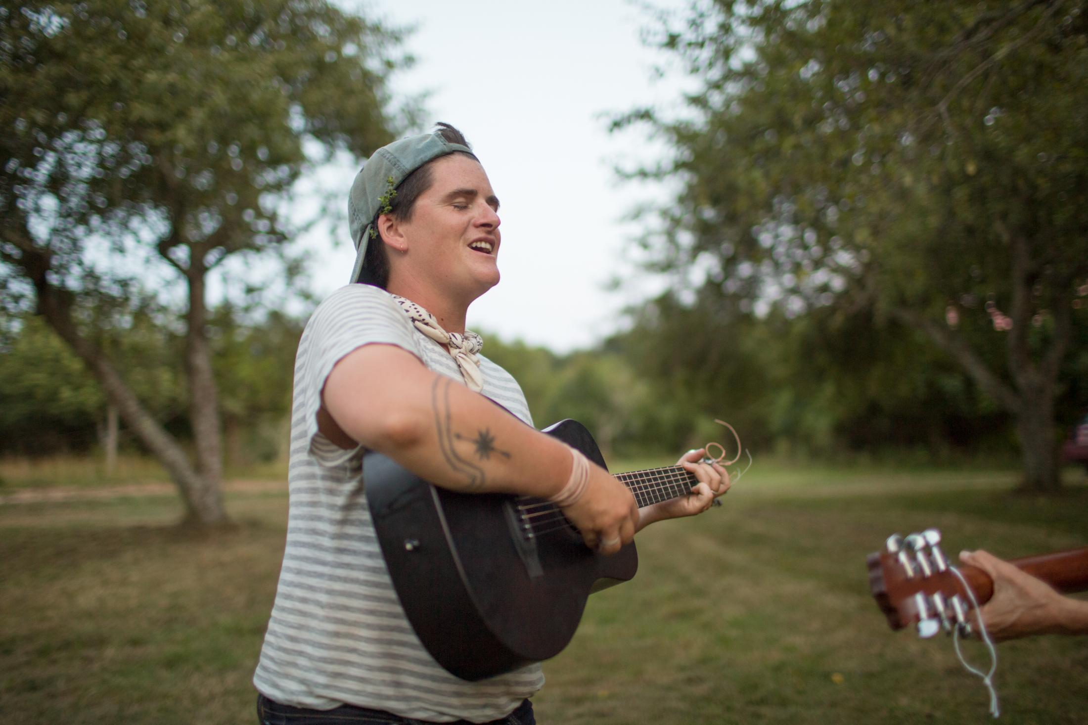 Oh, Farmer - Layton Guenther plays guitar in the Quail Hill Farm orchard