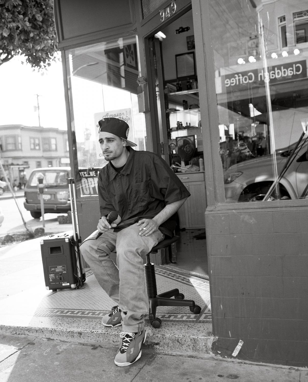 Geneva -  Chad on the mic, Amazon Barber Shop,  2016