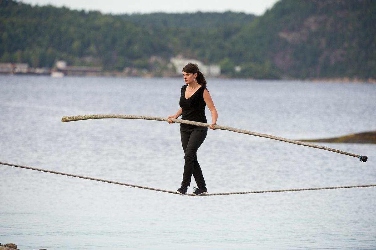 Exercises for moving in between - Initial ropewalk outside of Kragerø, Norway