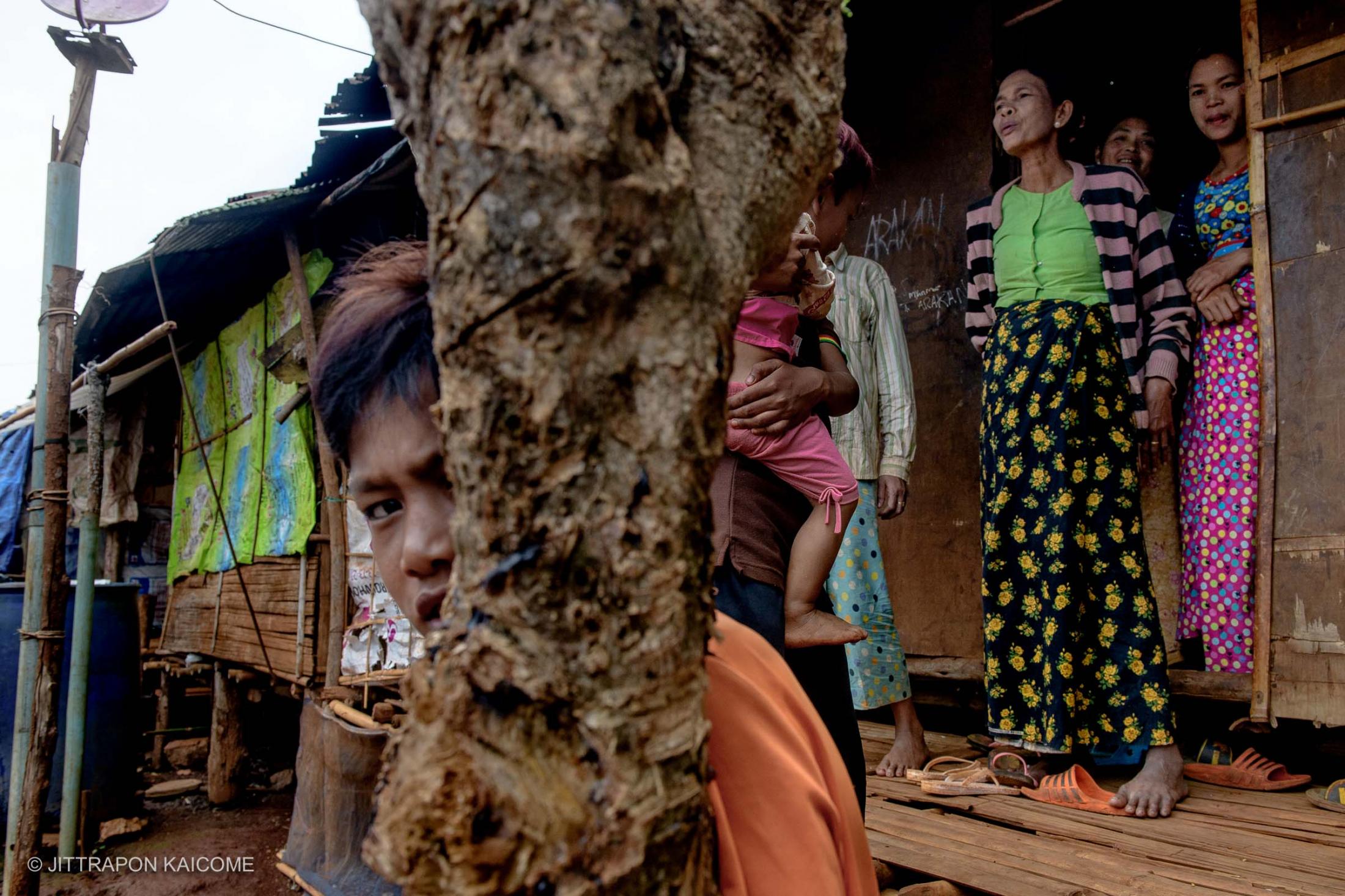 Migrants Behind Lockdown  - In the shelter, Myanmar migrant workers from Rakhime...