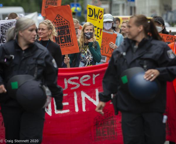 Image from "˜Shut Down Rental Madness' - 'Safe home for Everyone' Potsdamer Platz, Berlin, Germany. -   Berlin-wide demo "Shut Down Rental Madness - Safe...