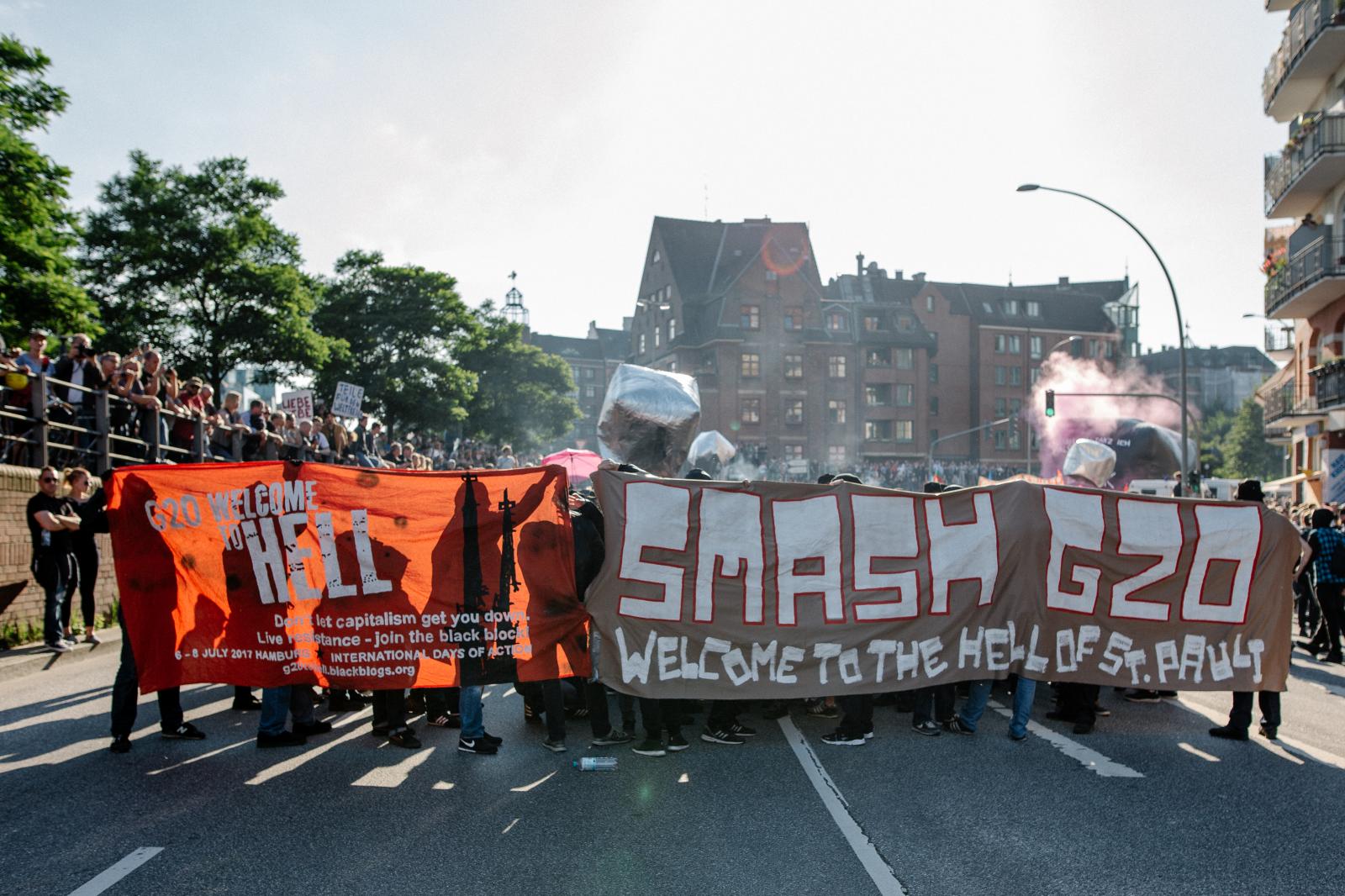 Protest against G20 in Hamburg -  Welcome to Hell Demonstration