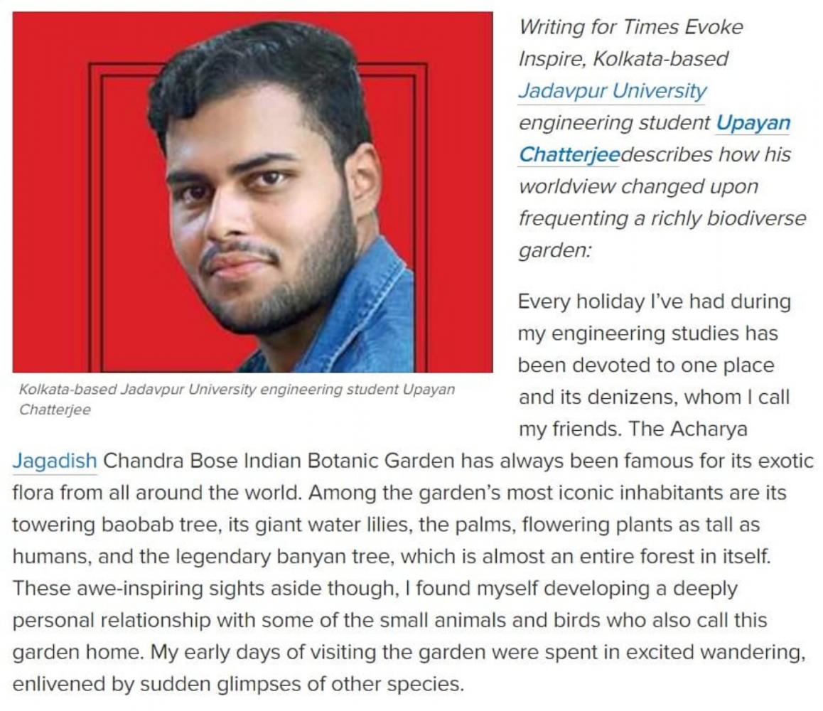 Article on the Times Evoke Inspire Column of the Times of India Newspaper