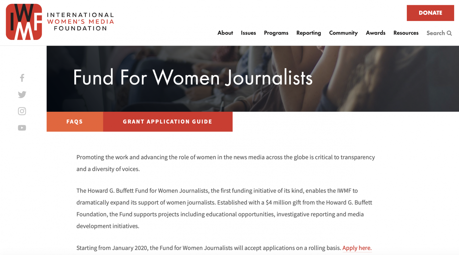 IWMF Fund for Women Journalists grantee!