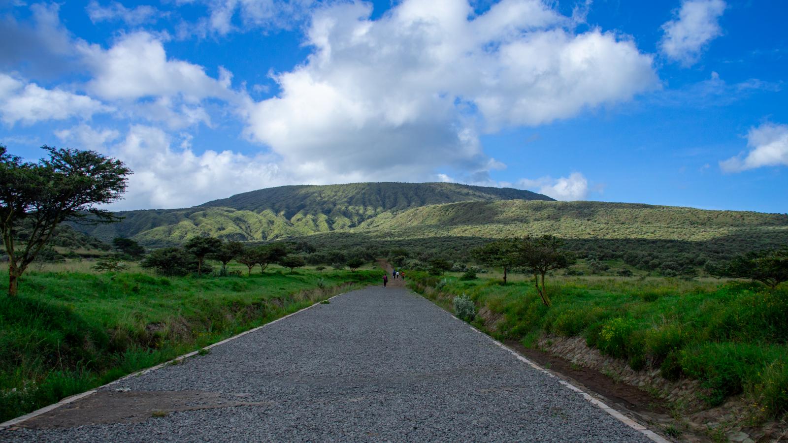 view of mount longonot from the...ters where the hike starts from