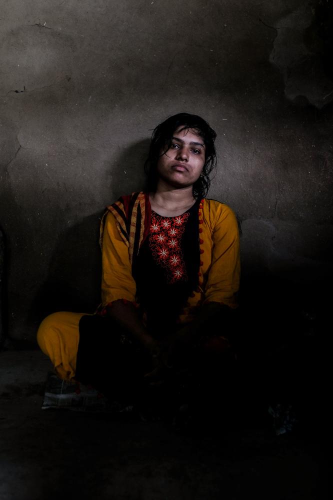 Sapna Monsore, 22, poses for a ...oday, she is 5 months pregnant.