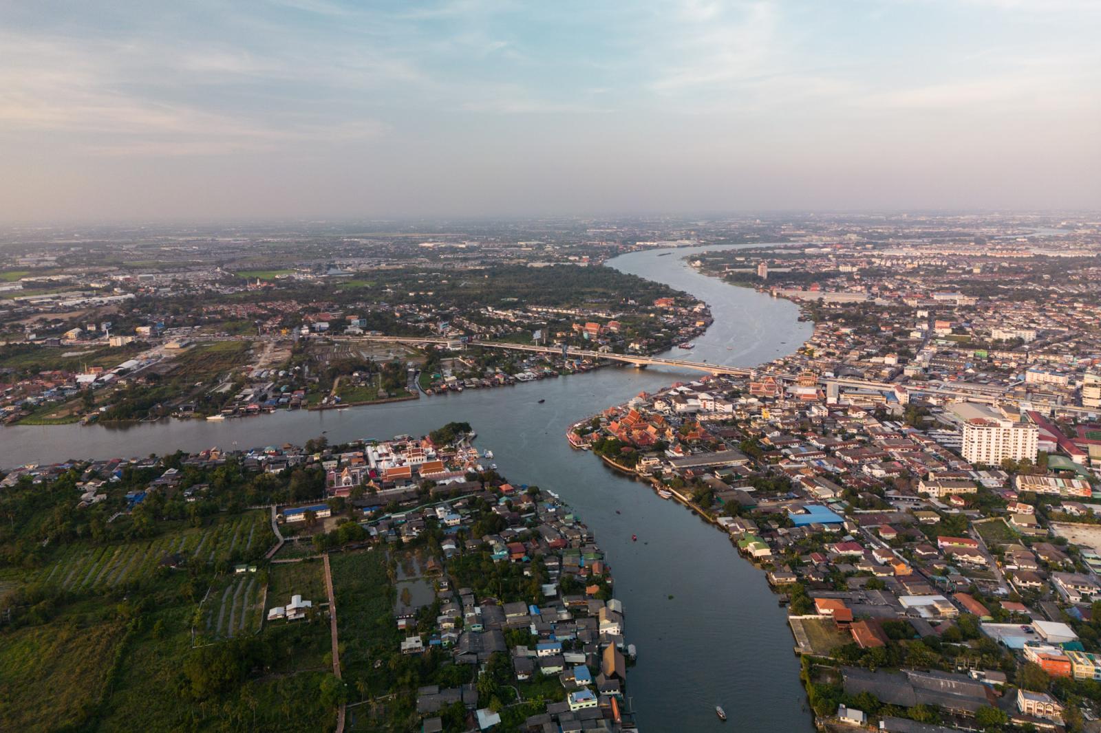 A drone photography shows an ae...angkok, Thailand, January 2023.