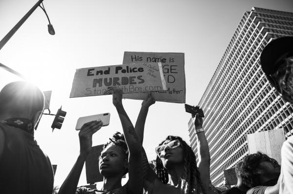 Image from Black Lives Matter 2020 Protests - LA City Hall protest against police brutality. Protest...