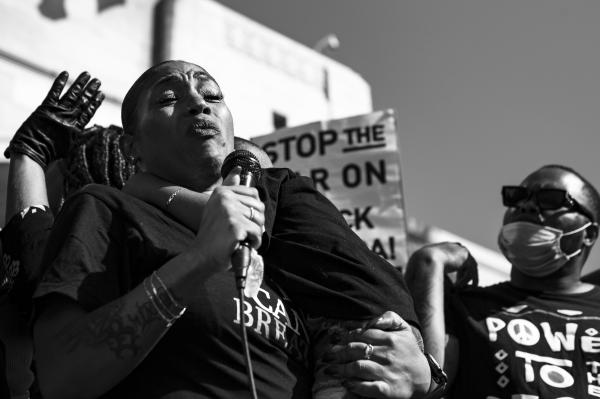 Image from Black Lives Matter 2020 Protests - Mother on the steps of LA City Hall sharing her story of...