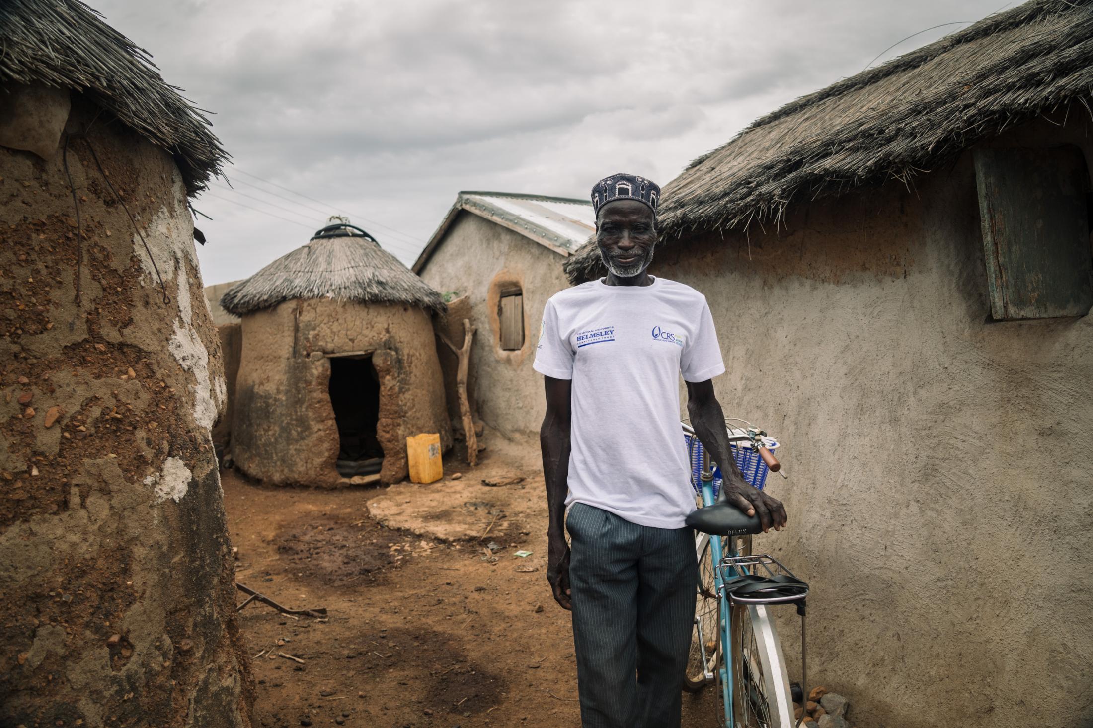 Samson Duun (68) CRS Community Volunteer in Gaare Community stands in the compound of his house in Gaare, Northern Ghana on June 19, 2020....