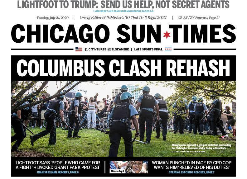 Thumbnail of Front Page of The CHICAGO SUN TIMES 