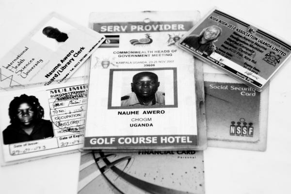 Image from Abdul Kinyenya Muyingo | A City Lady  - a collection of all Naomi's identity cards including...