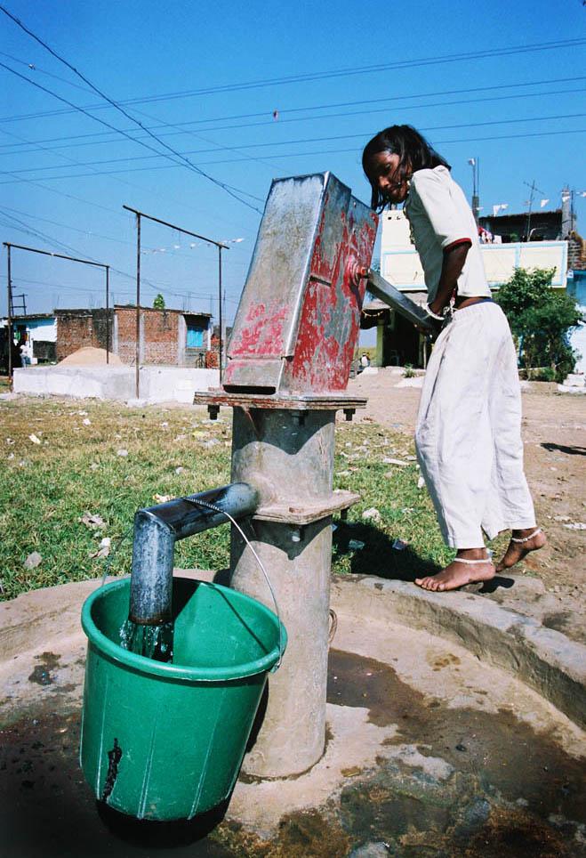 Bhopal, 21 years later... - A ground water pump with contaminated water in Blue Moon...
