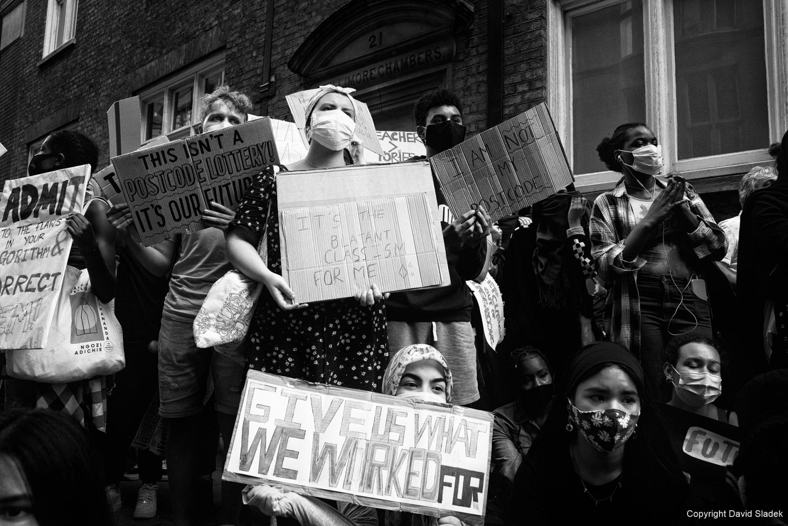 From student protest against algorithmic calculation of A-level results, London, 16/08/2020