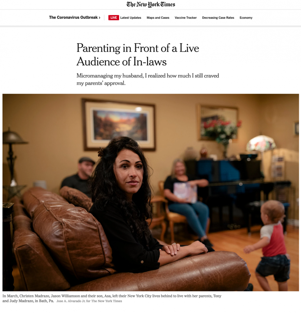 for The New York Times: Parenting in Front of a Live Audience of In-laws