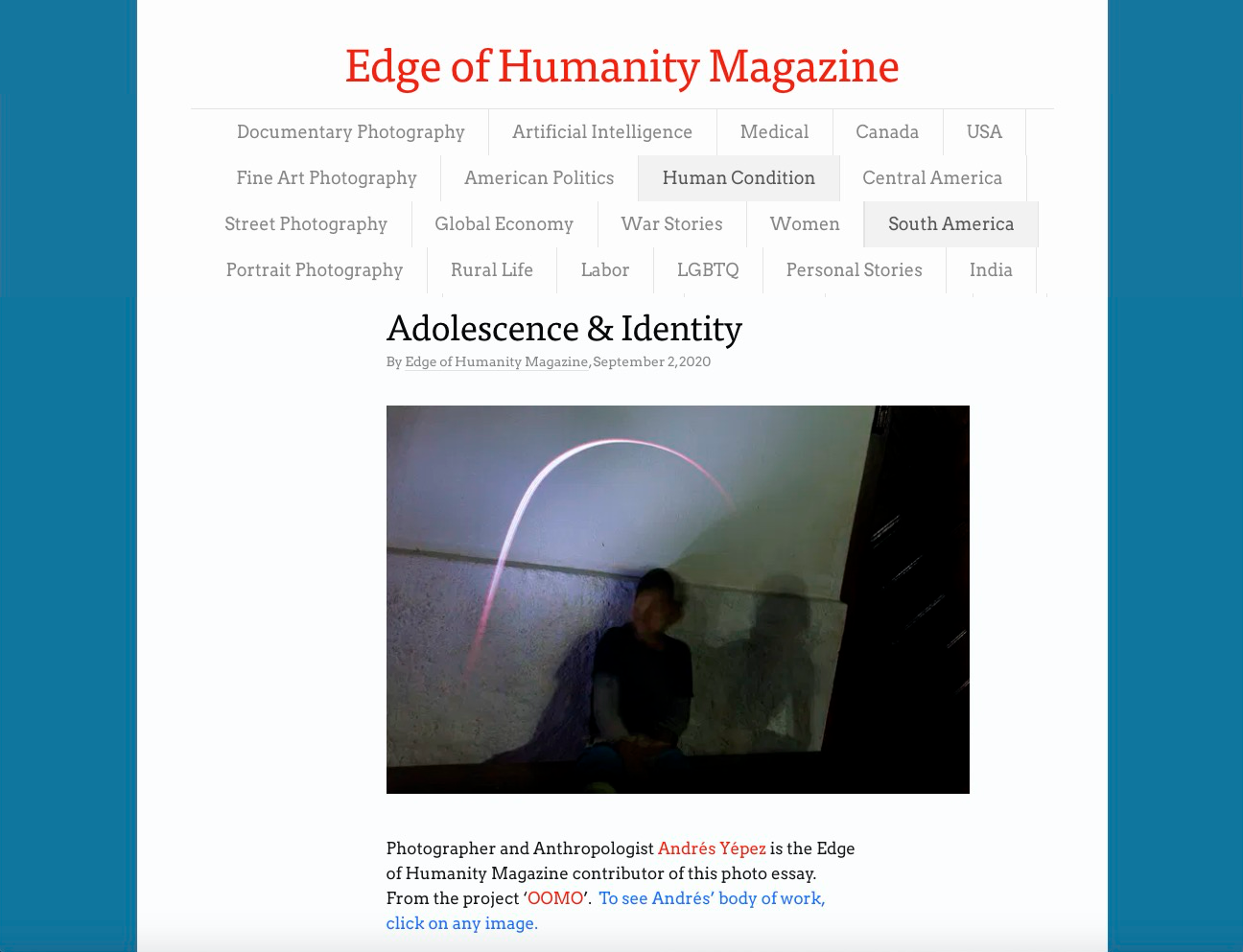 Featured on Edge of Humanity Magazine: Adolescence & Identity