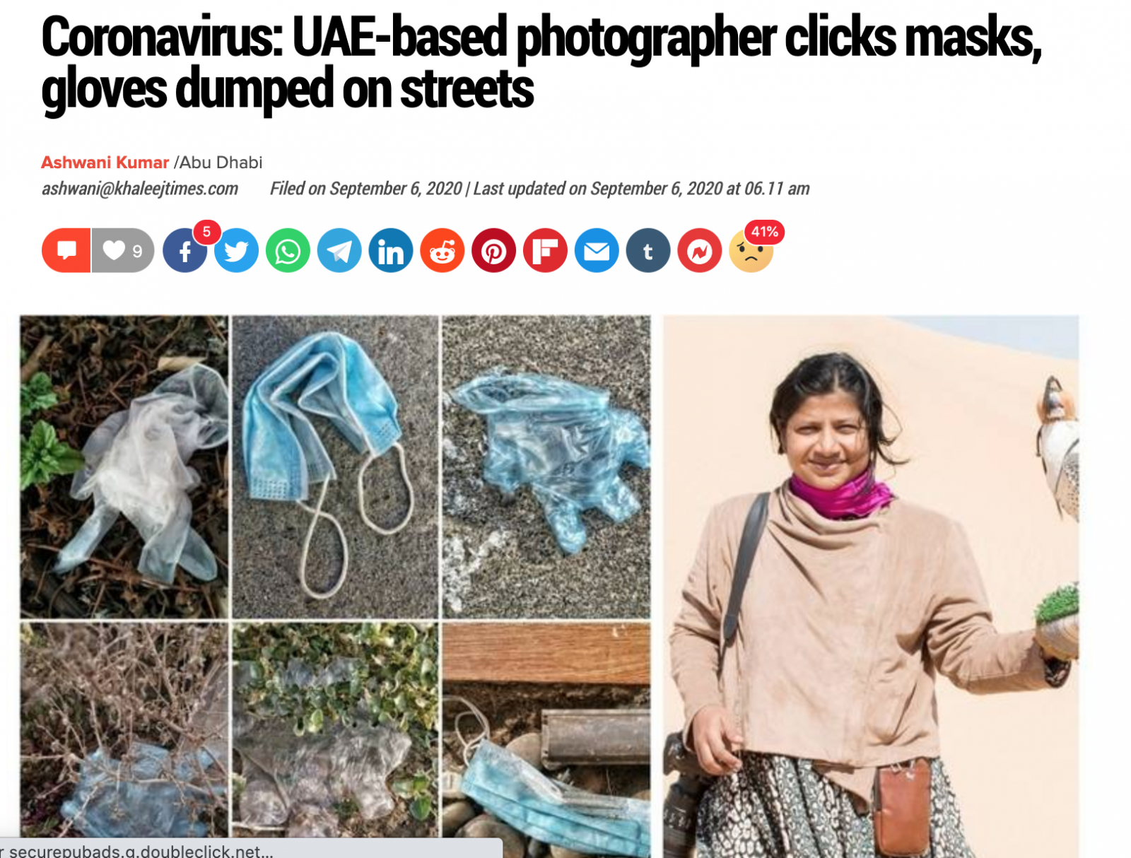 Thumbnail of UAE Story:Littered Mask and Gloves in the streets - Published in Khaleej Times & MSN 