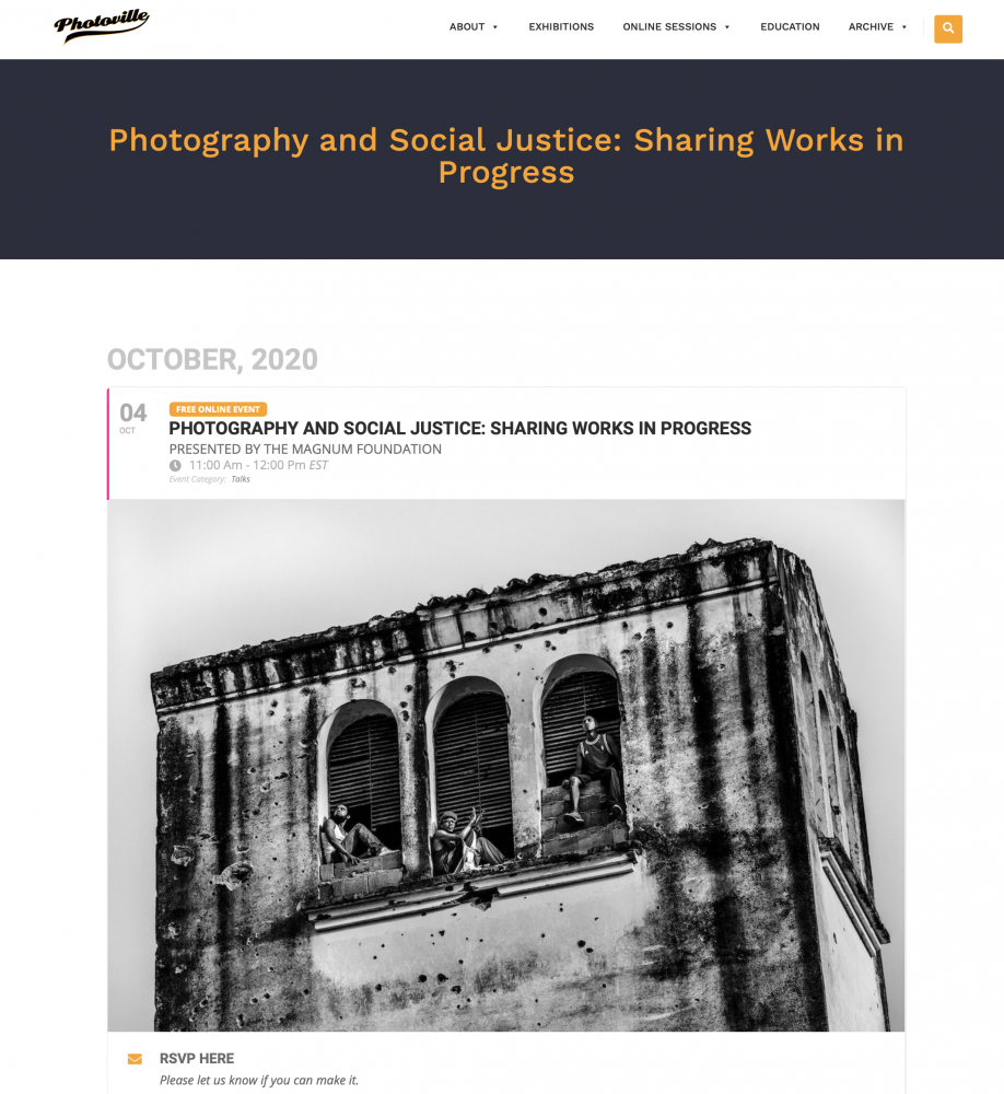 PHOTOVILLE: Photography and Social Justice: Sharing Works in Progress