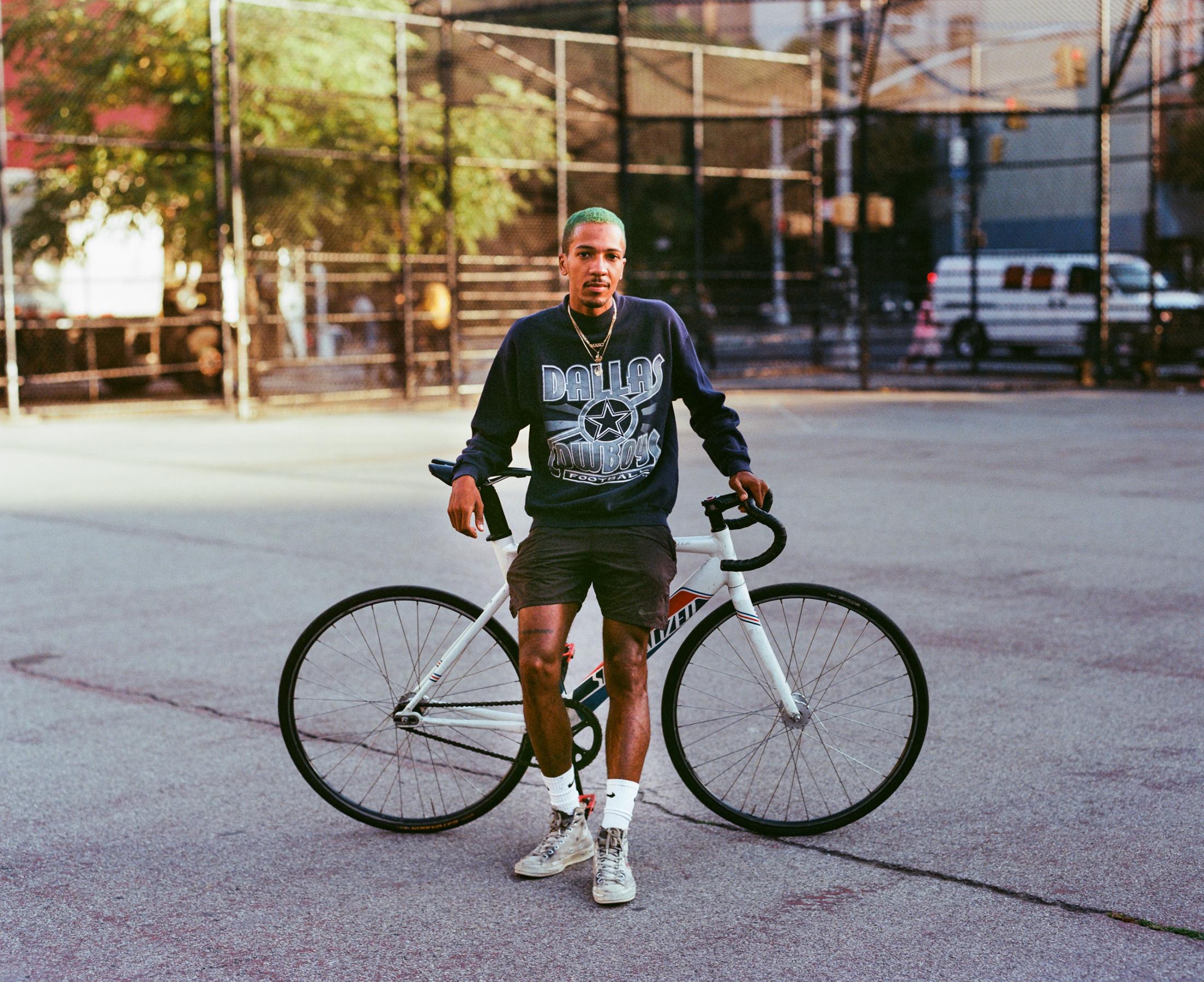 Marc-Anthony Muckle on September 27, 2019 in NYC. Photo essay on Bike Messengers.