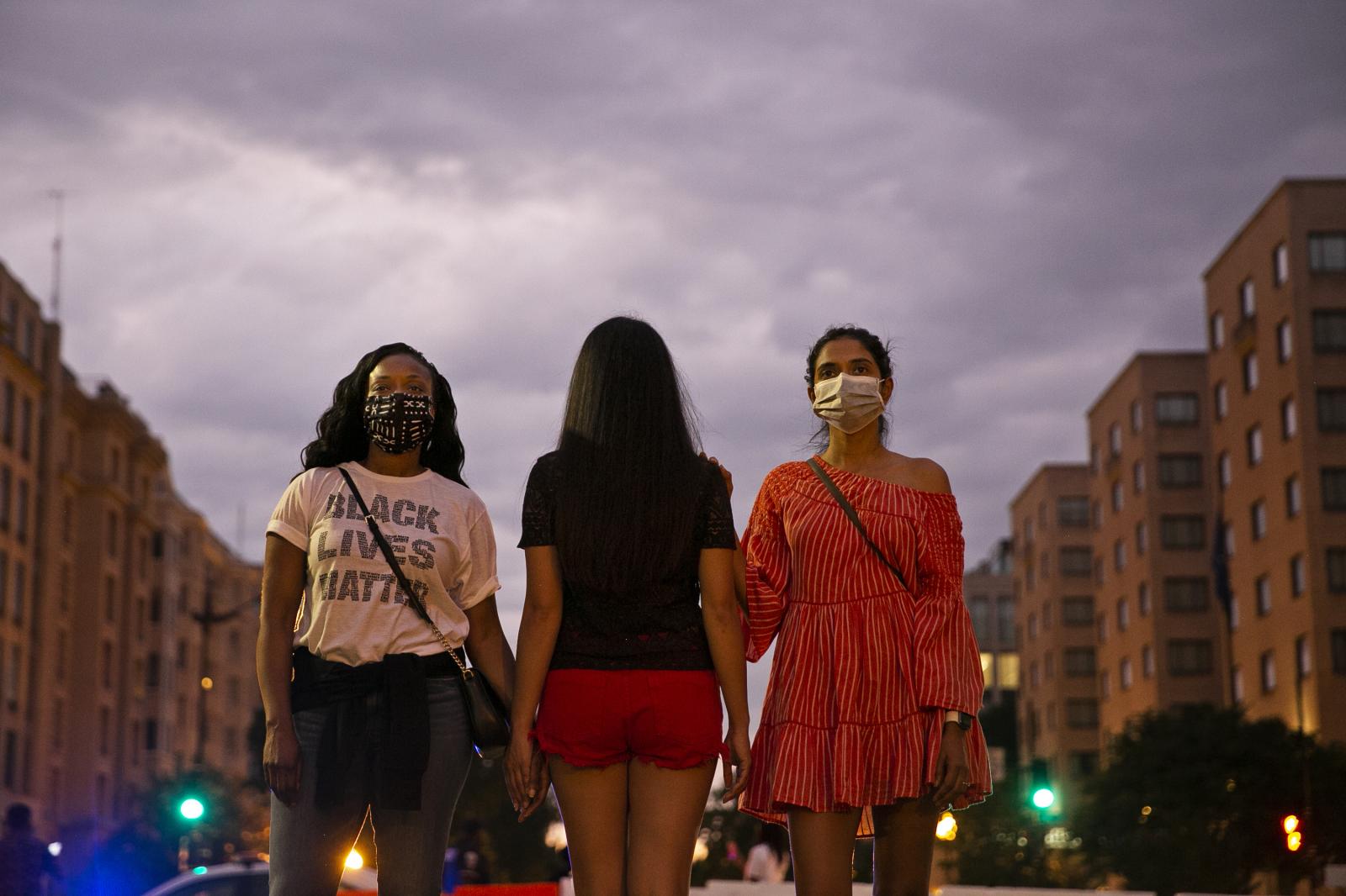 Tamara (left), 39, comes to the...art to have them support me.â€