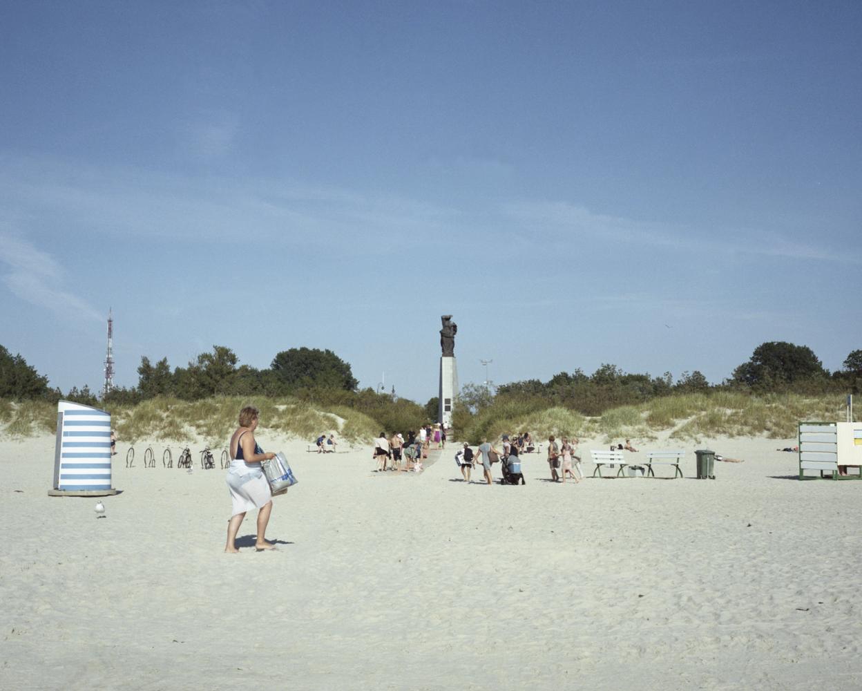  Latvia, Liepaja. August 2020. A view of Liepaja beach. In 1944, during the Second World War,...