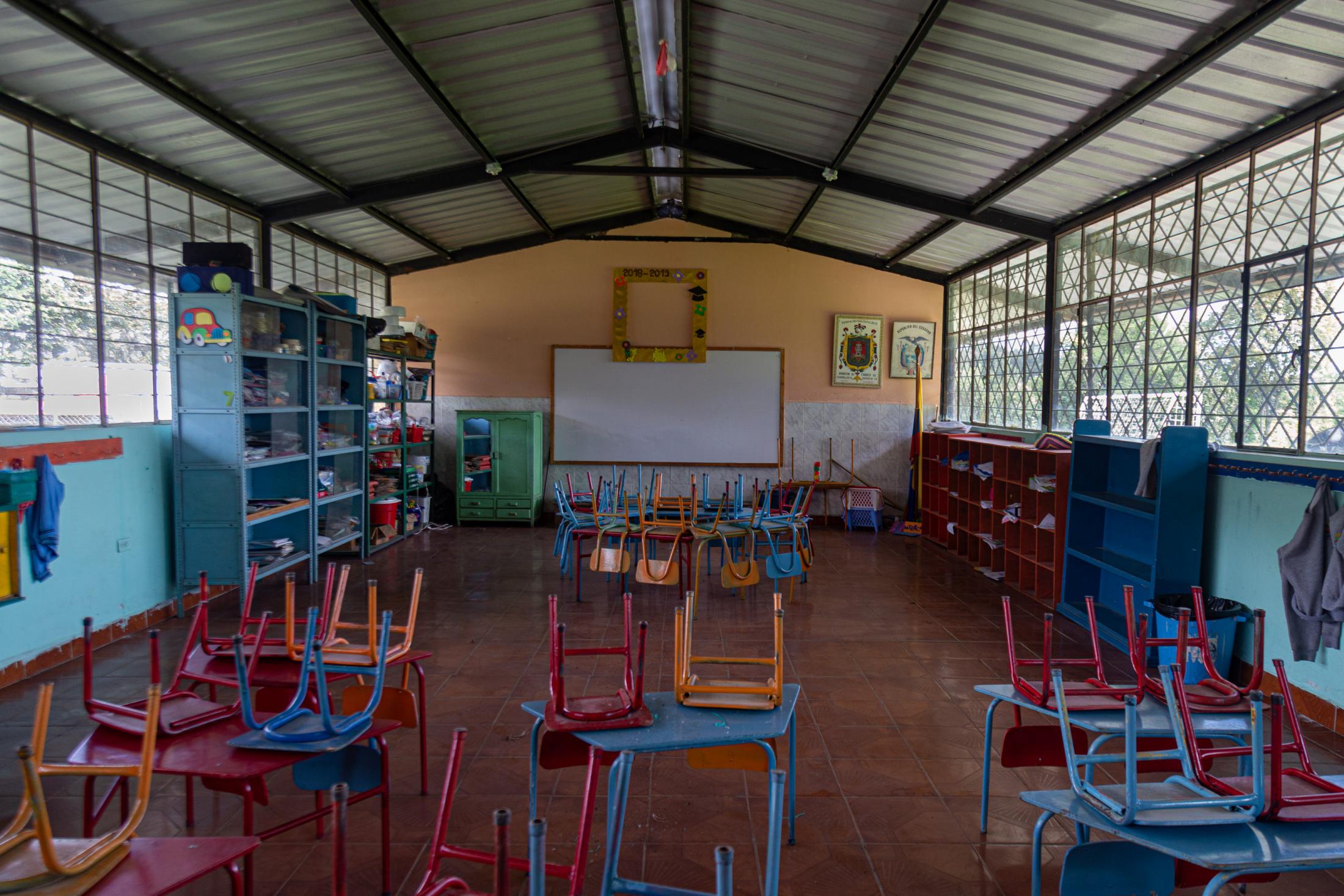 One of the classrooms of Ruperto Alarc&oacute;n Falcon&iacute; Elementary School, in...