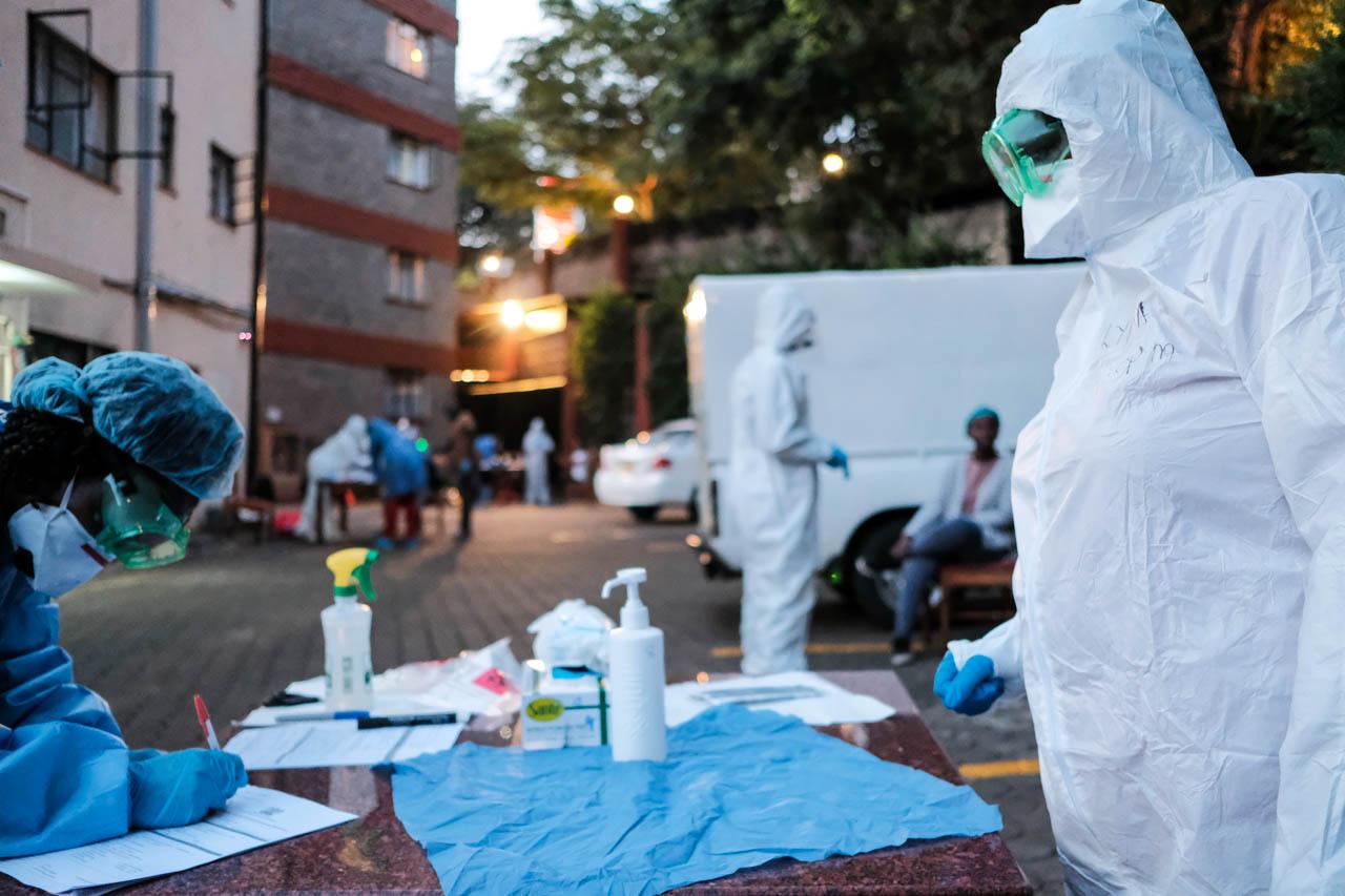 Kabir Dhanji | COVID-19 Quarantine Nairobi - Doctors prepare to administer the mandatory COVID19 test...