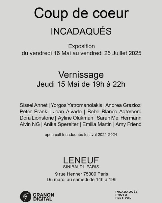 Exhibition "Coup de Coeur" InCadaques in Leneuf Sinibaldi gallery (Paris)