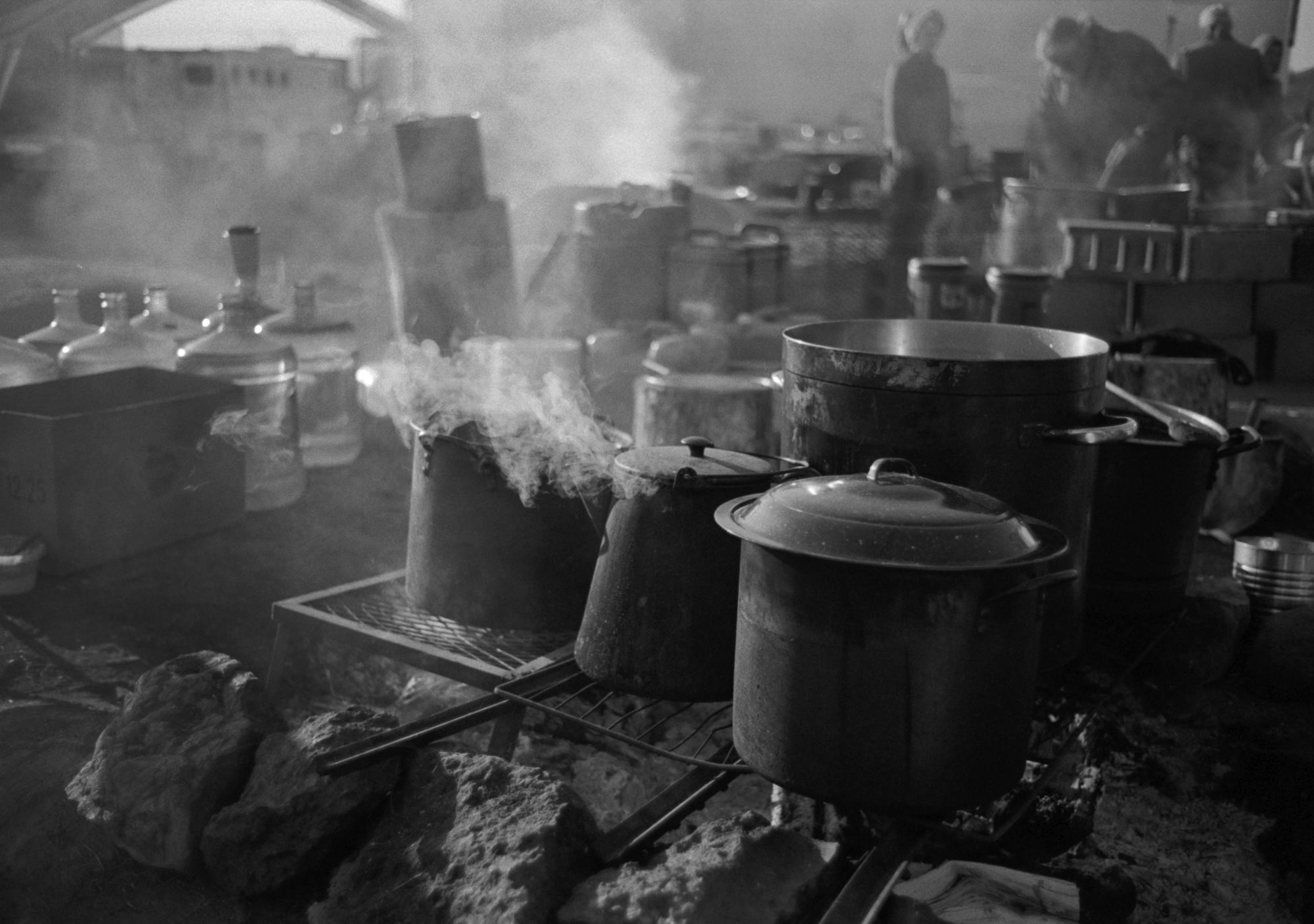 Standing Rock - The main cooking area near the center of the Oceti...