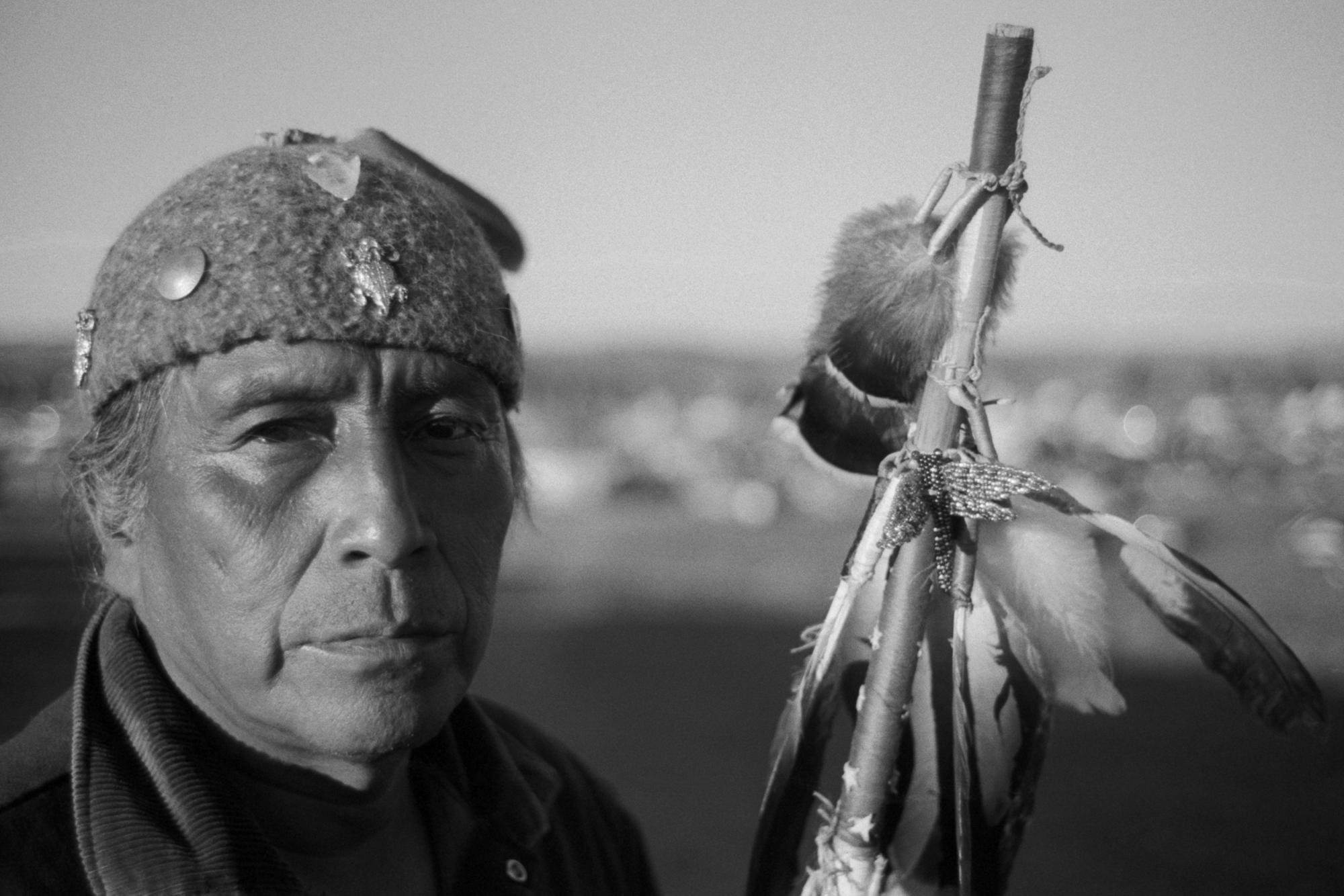Standing Rock - Stanley Perry, an elder of the Navajo nation, stands...